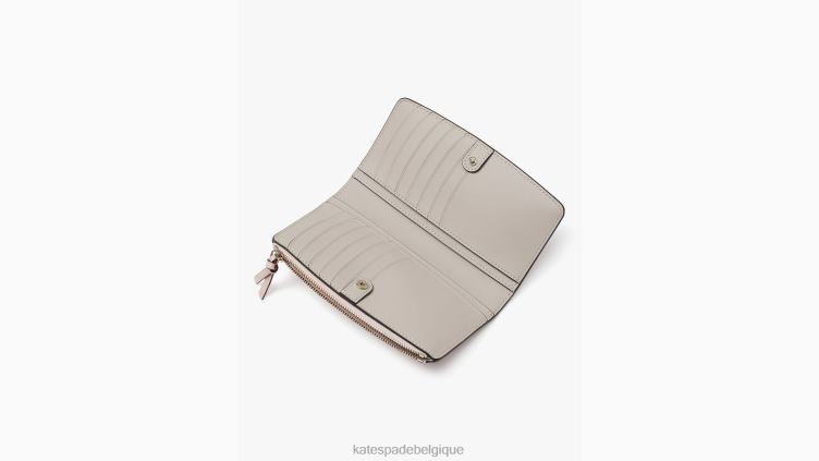 portefeuille fin à fermeture éclair Kate Spade femmes accessoires D8288386 mochi rose