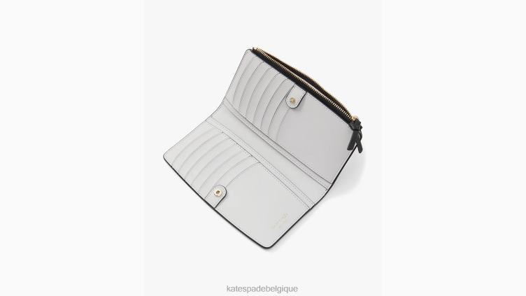 portefeuille fin à fermeture éclair Kate Spade femmes accessoires D8288455 noir