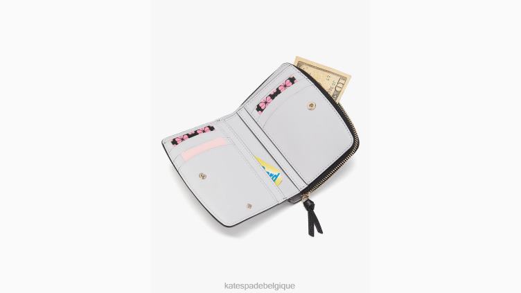 petit portefeuille compact Knot Kate Spade femmes accessoires D8288349 crème