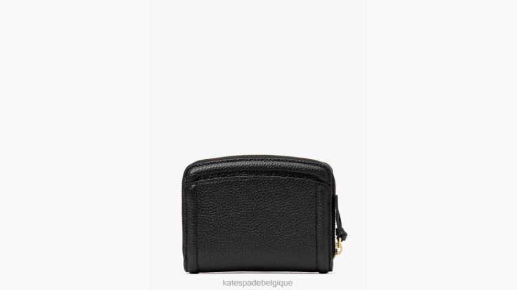 petit portefeuille compact Knot Kate Spade femmes accessoires D8288350 noir
