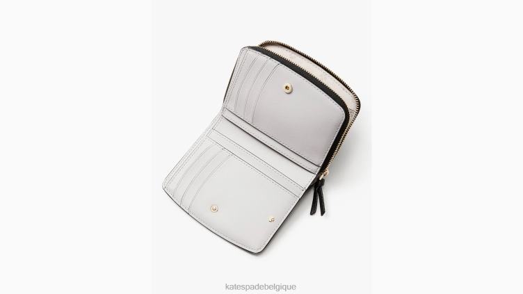 petit portefeuille compact Knot Kate Spade femmes accessoires D8288350 noir