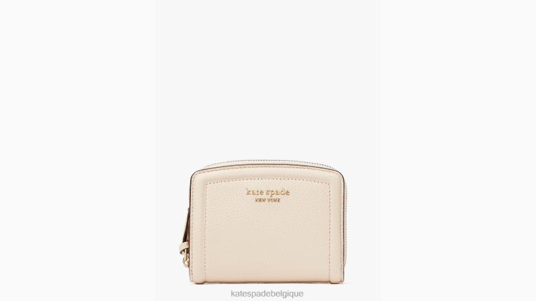 petit portefeuille compact Knot Kate Spade femmes accessoires D8288351 verre de lait