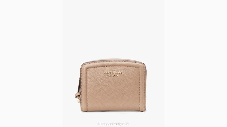 petit portefeuille compact Knot Kate Spade femmes accessoires D8288353 papier kraft