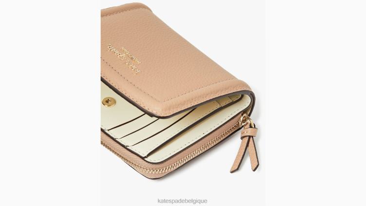 petit portefeuille compact Knot Kate Spade femmes accessoires D8288353 papier kraft