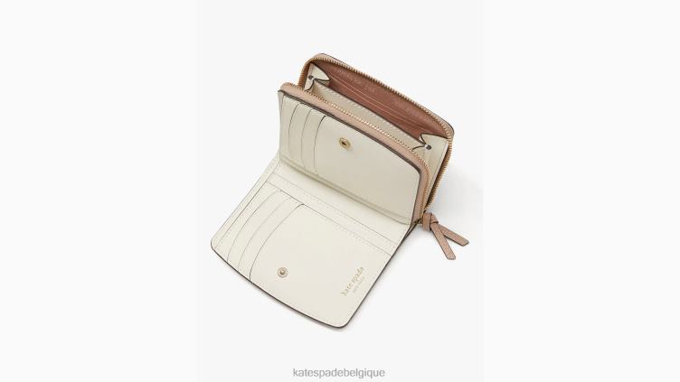 petit portefeuille compact Knot Kate Spade femmes accessoires D8288353 papier kraft