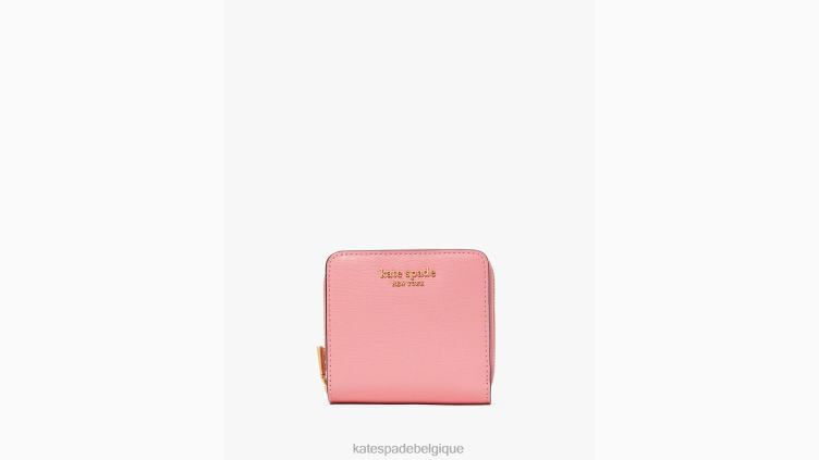 petit portefeuille compact morgan Kate Spade femmes accessoires D8288432 rose saumon