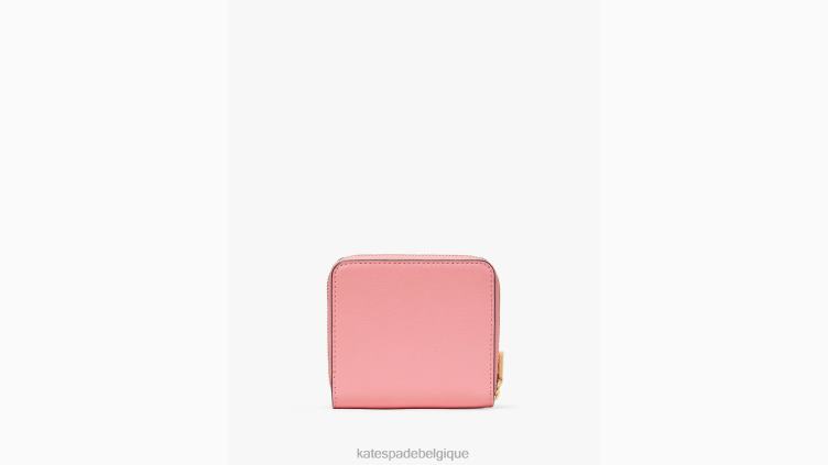 petit portefeuille compact morgan Kate Spade femmes accessoires D8288432 rose saumon