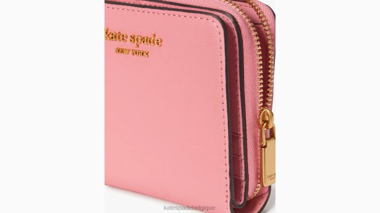 petit portefeuille compact morgan Kate Spade femmes accessoires D8288432 rose saumon