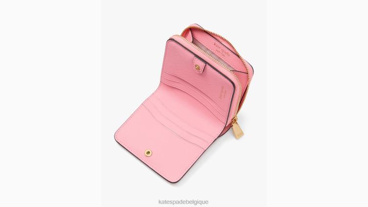 petit portefeuille compact morgan Kate Spade femmes accessoires D8288432 rose saumon