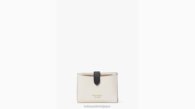 petit portefeuille à deux volets Hudson aux couleurs contrastées Kate Spade femmes accessoires D8288394 parchemin multi