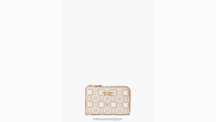 pochette à clés en toile enduite à monogramme fleuri Kate Spade femmes accessoires D8288457 naturel multi