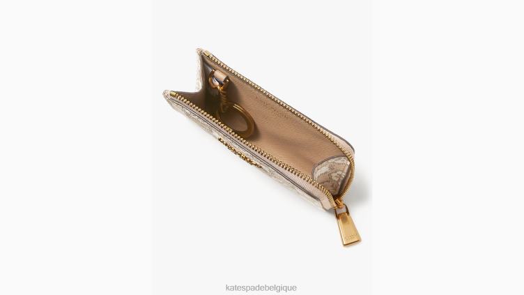 pochette à clés en toile enduite à monogramme fleuri Kate Spade femmes accessoires D8288457 naturel multi