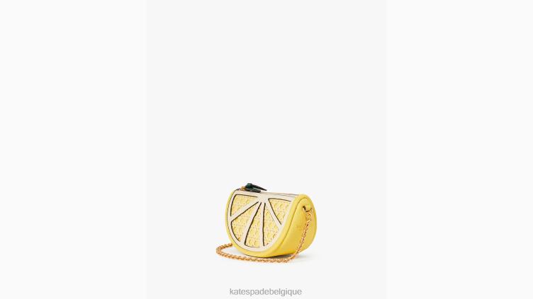 porte-monnaie à chaîne à goutte de citron Kate Spade femmes accessoires D8288373 pissenlit jaune multi