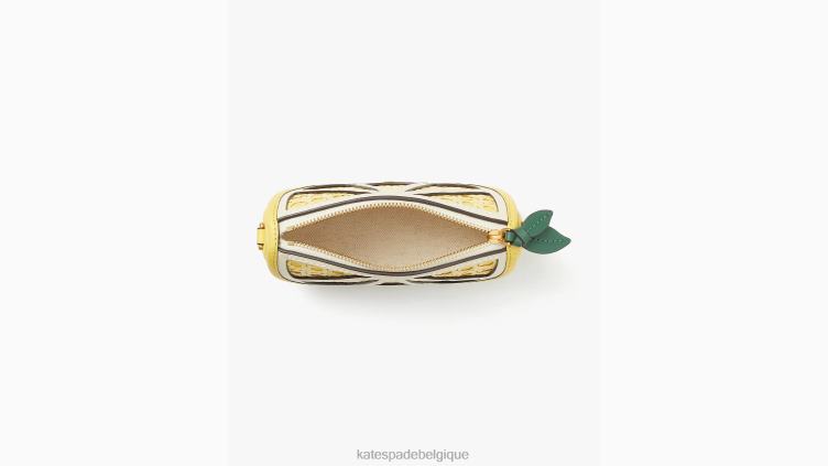 porte-monnaie à chaîne à goutte de citron Kate Spade femmes accessoires D8288373 pissenlit jaune multi