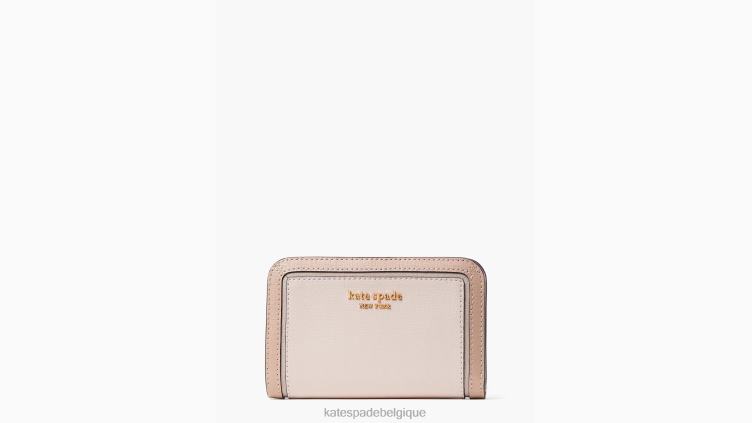 portefeuille compact morgan color block Kate Spade femmes accessoires D8288449 cornouiller pâle multi