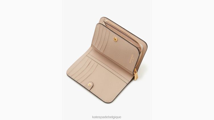portefeuille compact morgan color block Kate Spade femmes accessoires D8288449 cornouiller pâle multi