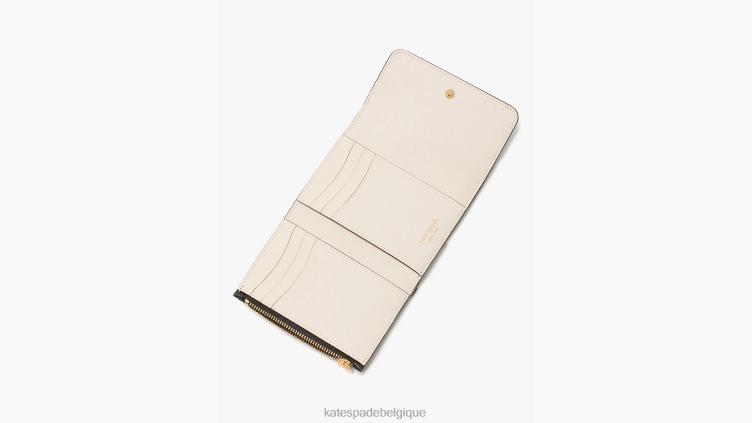 portefeuille à rabat Morgan Kate Spade femmes accessoires D8288442 noir