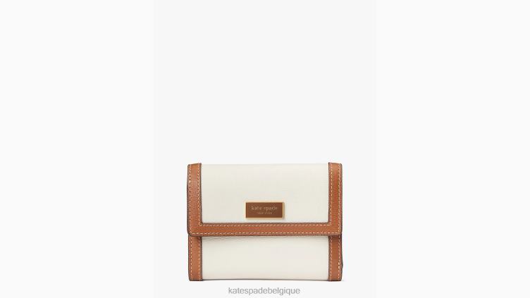 portefeuille à rabat à deux volets color block Katy Kate Spade femmes accessoires D8288453 halo blanc multi