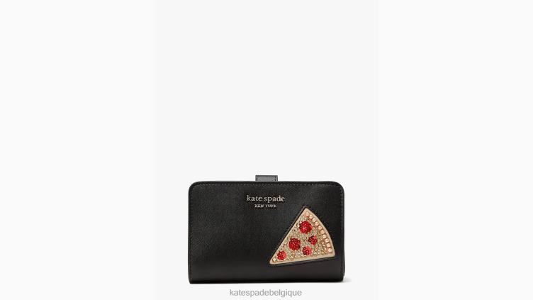 sur un portefeuille compact roll-slice Kate Spade femmes accessoires D8288403 noir multicolore