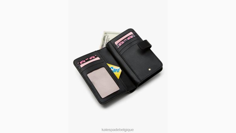 sur un portefeuille compact roll-slice Kate Spade femmes accessoires D8288403 noir multicolore