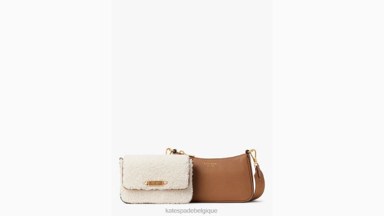 Sac à bandoulière Morgan en peau lainée et cuir grainé Kate Spade femmes accessoires D8288475 crème multi