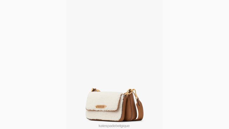 Sac à bandoulière Morgan en peau lainée et cuir grainé Kate Spade femmes accessoires D8288475 crème multi