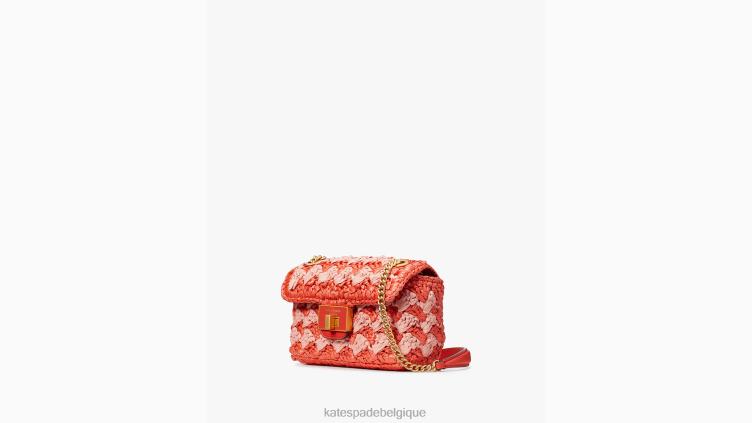petit sac à bandoulière en raphia au crochet rayé evelyn Kate Spade femmes accessoires D828812 coccinelle multi