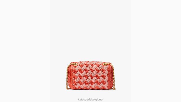 petit sac à bandoulière en raphia au crochet rayé evelyn Kate Spade femmes accessoires D828812 coccinelle multi