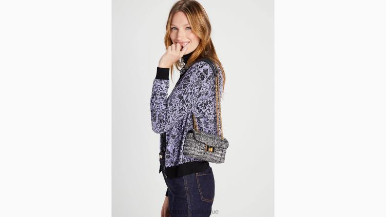 petit sac à bandoulière en tweed à sequins evelyn Kate Spade femmes accessoires D8288476 noir multicolore