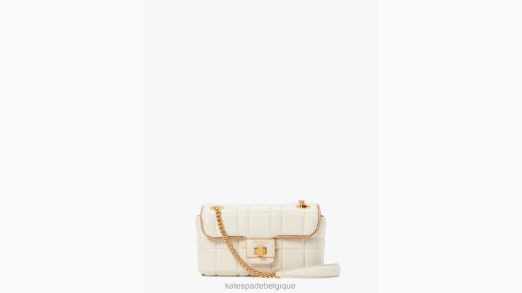 petit sac à bandoulière matelassé evelyn Kate Spade femmes accessoires D8288232 Ivoire