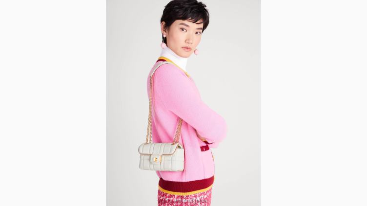 petit sac à bandoulière matelassé evelyn Kate Spade femmes accessoires D8288232 Ivoire
