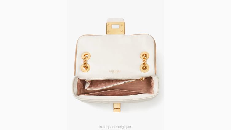 petit sac à bandoulière matelassé evelyn Kate Spade femmes accessoires D8288232 Ivoire