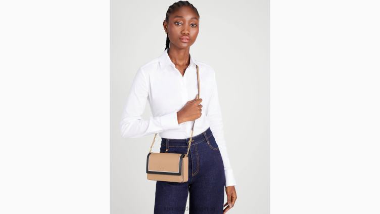 portefeuille à chaîne à rabat color block morgan Kate Spade femmes accessoires D8288190 café moka multi