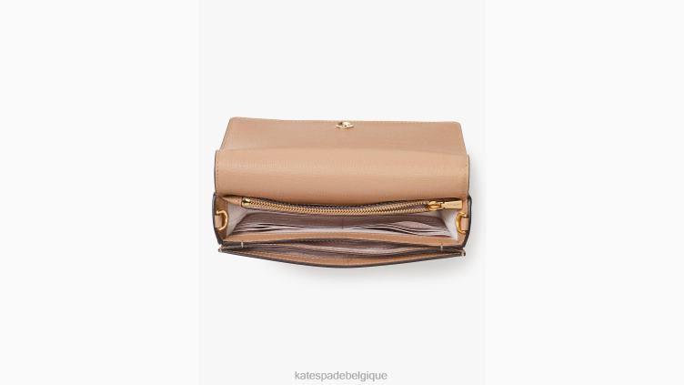 portefeuille à chaîne à rabat color block morgan Kate Spade femmes accessoires D8288190 café moka multi