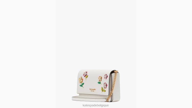 portefeuille à chaîne à rabat fleuri en fleurs Kate Spade femmes accessoires D8288282 crème multi