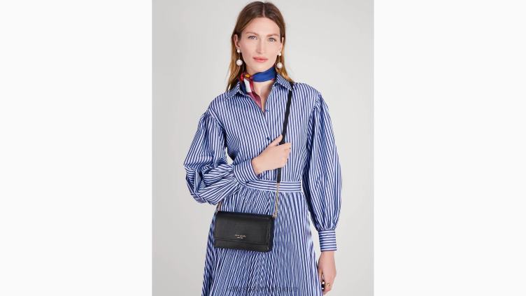 portefeuille à chaîne à rabat morgan Kate Spade femmes accessoires D8288268 noir
