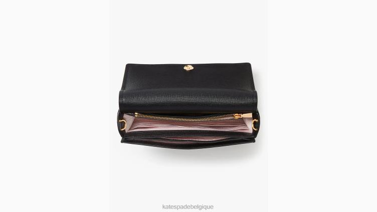 portefeuille à chaîne à rabat morgan Kate Spade femmes accessoires D8288268 noir