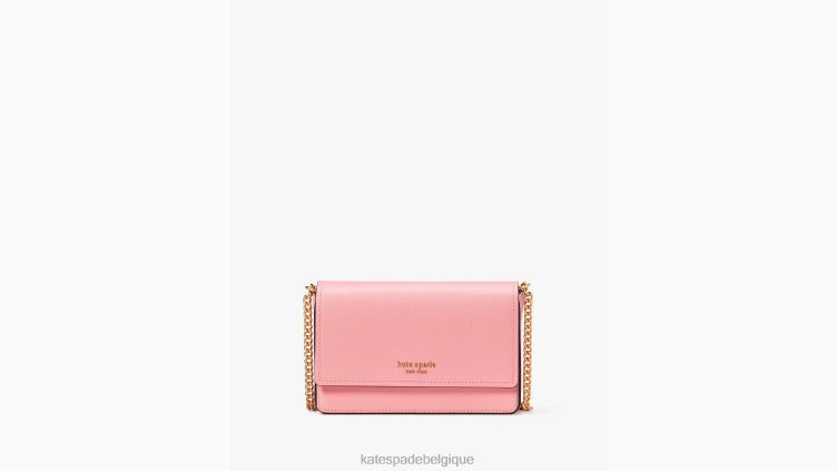 portefeuille à chaîne à rabat morgan Kate Spade femmes accessoires D8288269 rose saumon