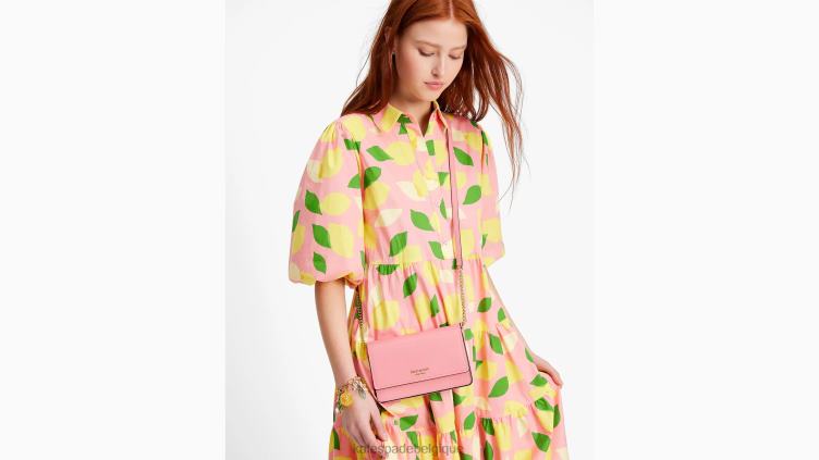 portefeuille à chaîne à rabat morgan Kate Spade femmes accessoires D8288269 rose saumon