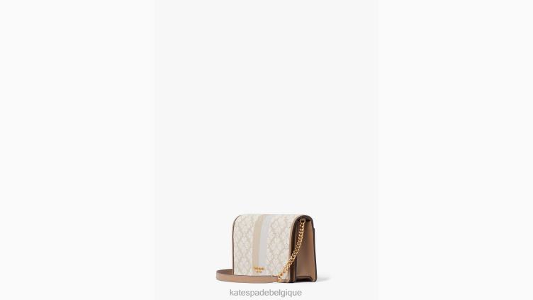 portefeuille à chaîne à rayures et fleurs en jacquard Kate Spade femmes accessoires D8288255 naturel multi