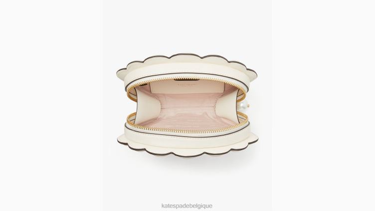 qu'est-ce que le micro sac à bandoulière coquillage Kate Spade femmes accessoires D82886 crème