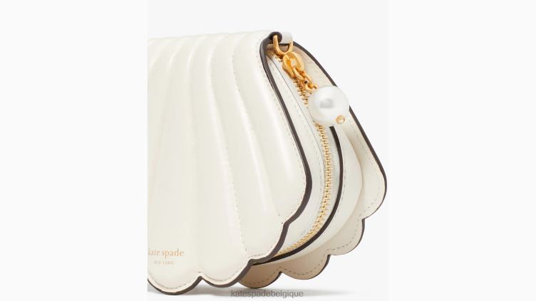 qu'est-ce que le micro sac à bandoulière coquillage Kate Spade femmes accessoires D82886 crème