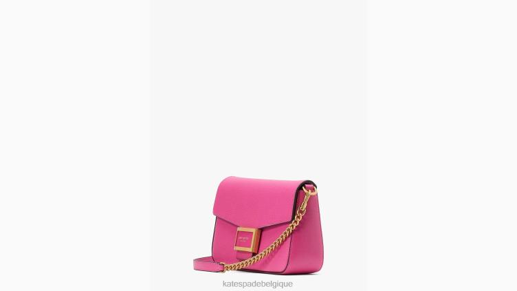 sac à bandoulière à chaîne à rabat en cuir texturé Katy Kate Spade femmes accessoires D828861 rose énergétique