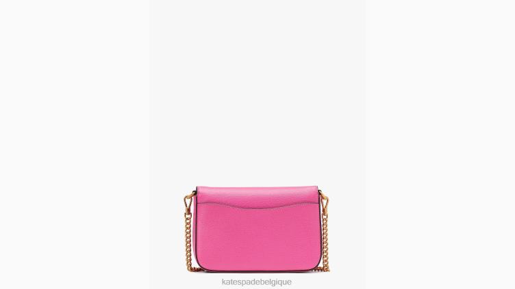 sac à bandoulière à chaîne à rabat en cuir texturé Katy Kate Spade femmes accessoires D828861 rose énergétique