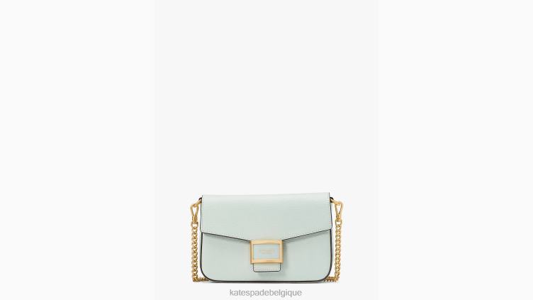 sac à bandoulière à chaîne à rabat en cuir texturé Katy Kate Spade femmes accessoires D828862 cristal bleu