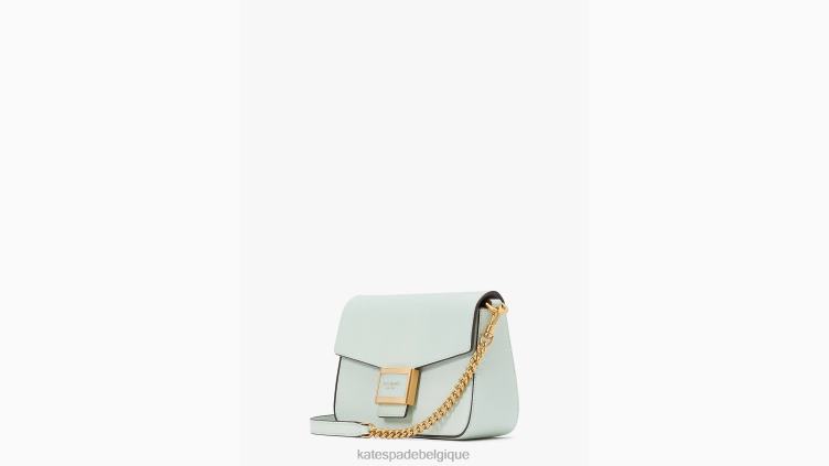 sac à bandoulière à chaîne à rabat en cuir texturé Katy Kate Spade femmes accessoires D828862 cristal bleu
