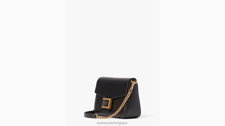 sac à bandoulière à chaîne à rabat en cuir texturé Katy Kate Spade femmes accessoires D828863 noir