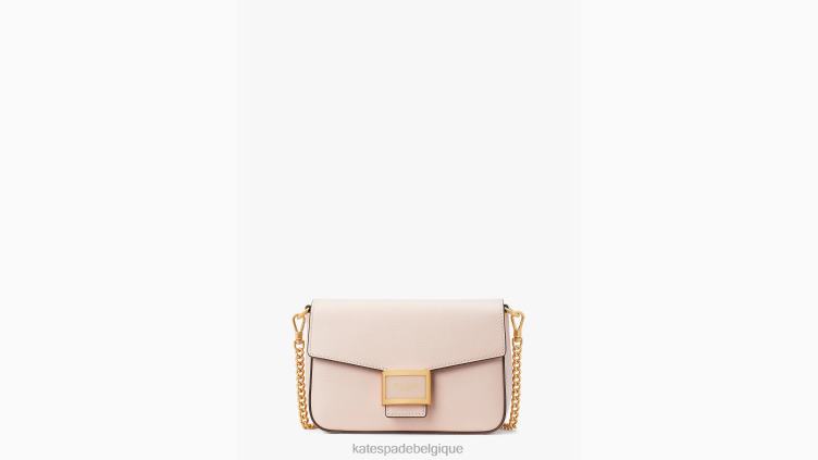 sac à bandoulière à chaîne à rabat en cuir texturé Katy Kate Spade femmes accessoires D828864 mochi rose