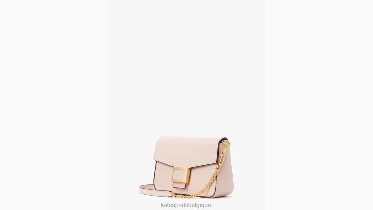 sac à bandoulière à chaîne à rabat en cuir texturé Katy Kate Spade femmes accessoires D828864 mochi rose