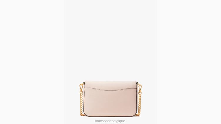 sac à bandoulière à chaîne à rabat en cuir texturé Katy Kate Spade femmes accessoires D828864 mochi rose